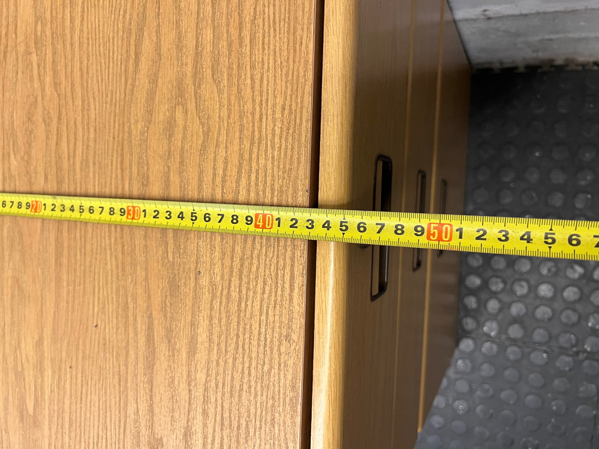 3-Drawer Oak Cabinet with Lock — Good Working Order – depth measurement