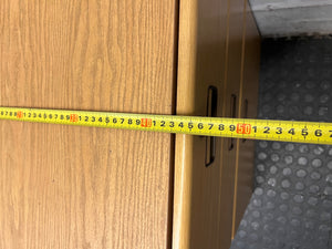 3-Drawer Oak Cabinet with Lock — Good Working Order – depth measurement