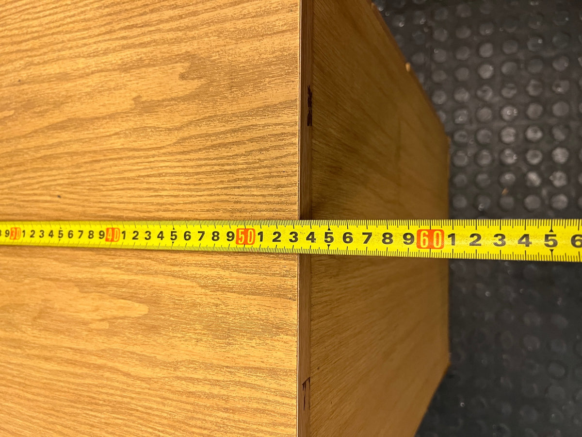 3-Drawer Oak Cabinet with Lock — Good Working Order – width measurement