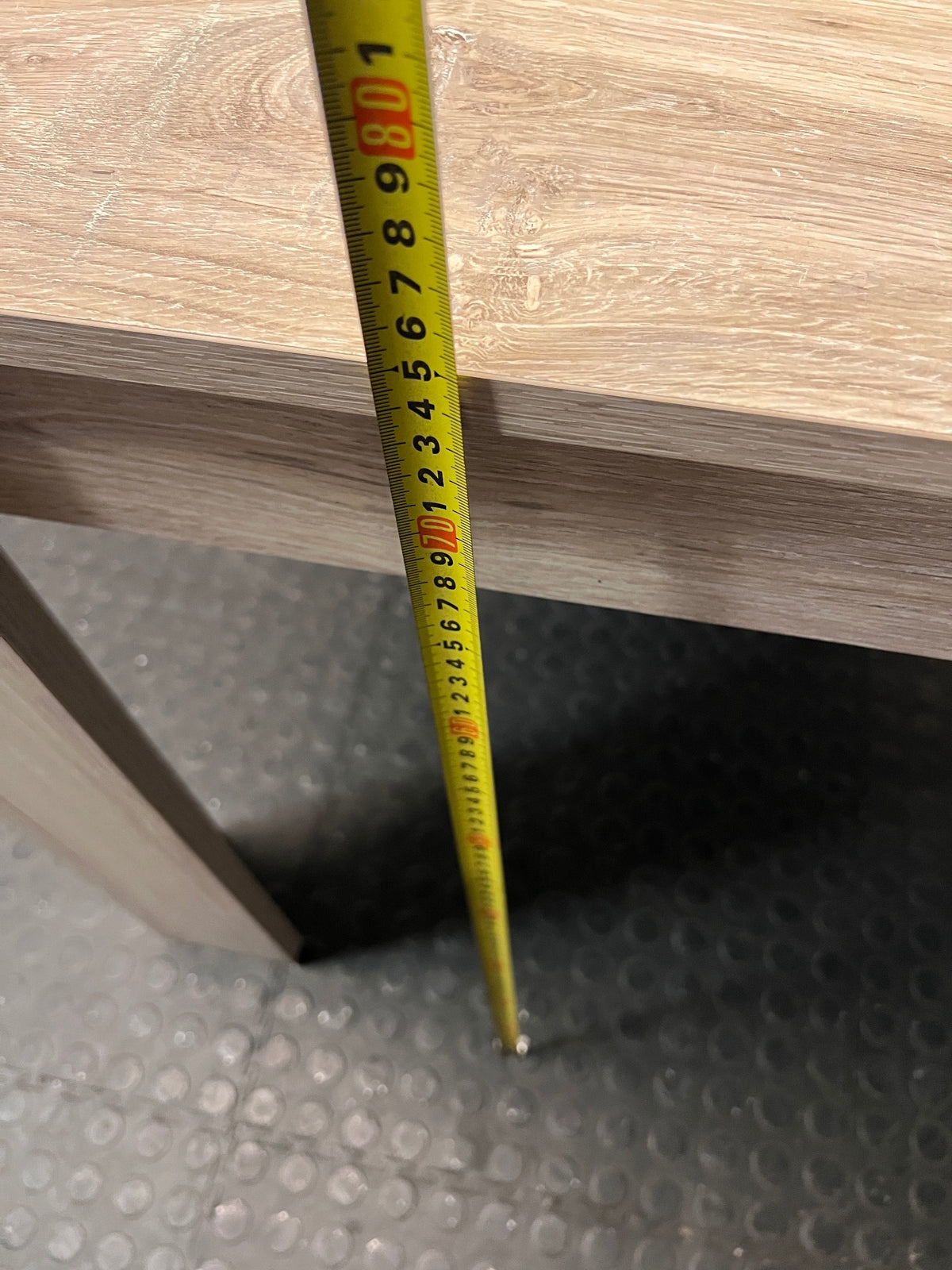 Light Oak Tone Rectangular Dining Table — Good Working Order – height measurement