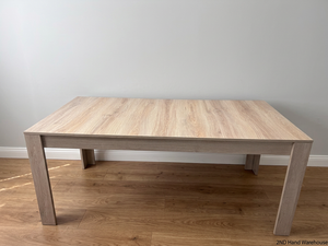 Light Oak Tone Rectangular Dining Table — Good Working Order – styled product image