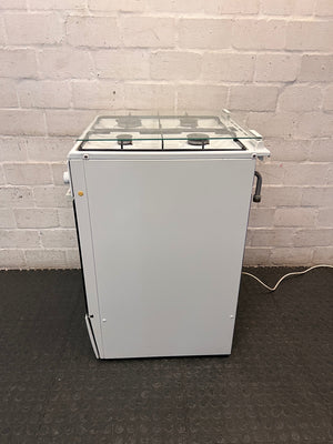 Bosch 4-Burner White Gas Hob and Oven — Operational Hub with Oven Issues and Interior Buildup – back view
