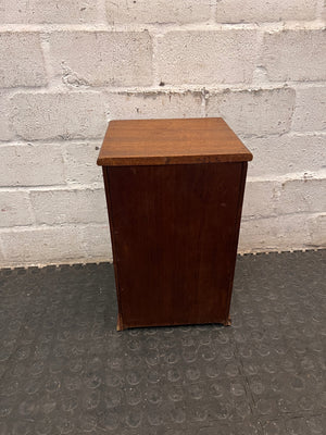 Compact Wooden Cabinet with Drawer — Fair Condition with Visible Wear – back view