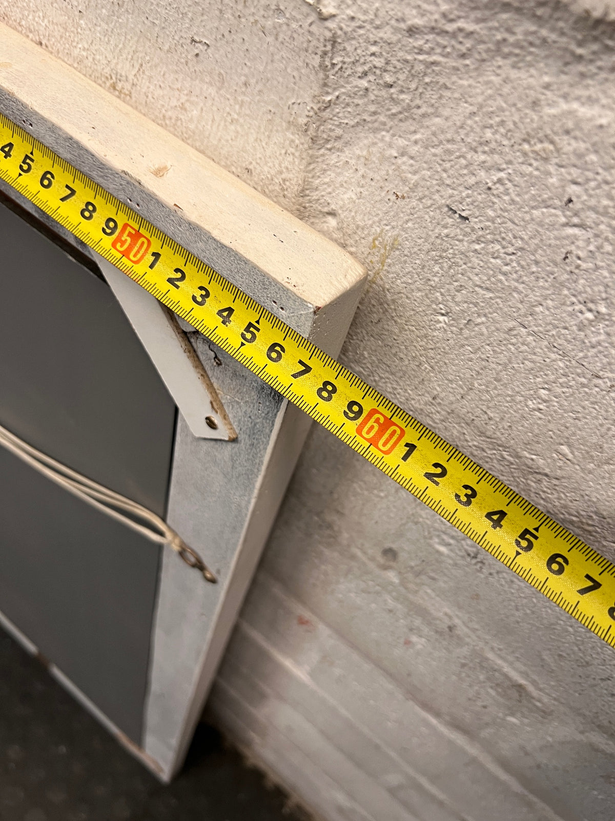 Classic White Framed Rectangular Wall Mirror — Fair Used Condition – top view