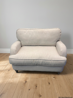 Cielo Grey Fabric 2 Seater Loveseat — Good Condition – styled product image