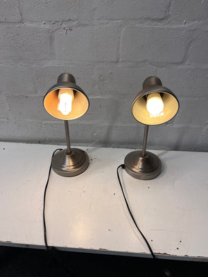 Adjustable Grey Metallic Table Lamp — Minor Rust Build Up – main front view