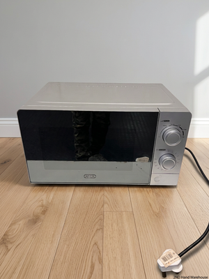 Defy Silver Countertop Microwave with Manual Control Dials — Good Working Order – styled product image