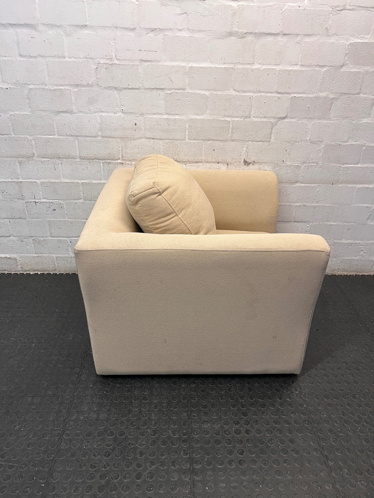 Coricraft Jessie 1 Seater Couch in Light Sand — Good Condition – back view