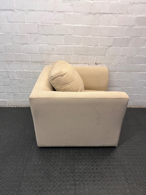 Coricraft Jessie 1 Seater Couch in Light Sand — Good Condition – back view