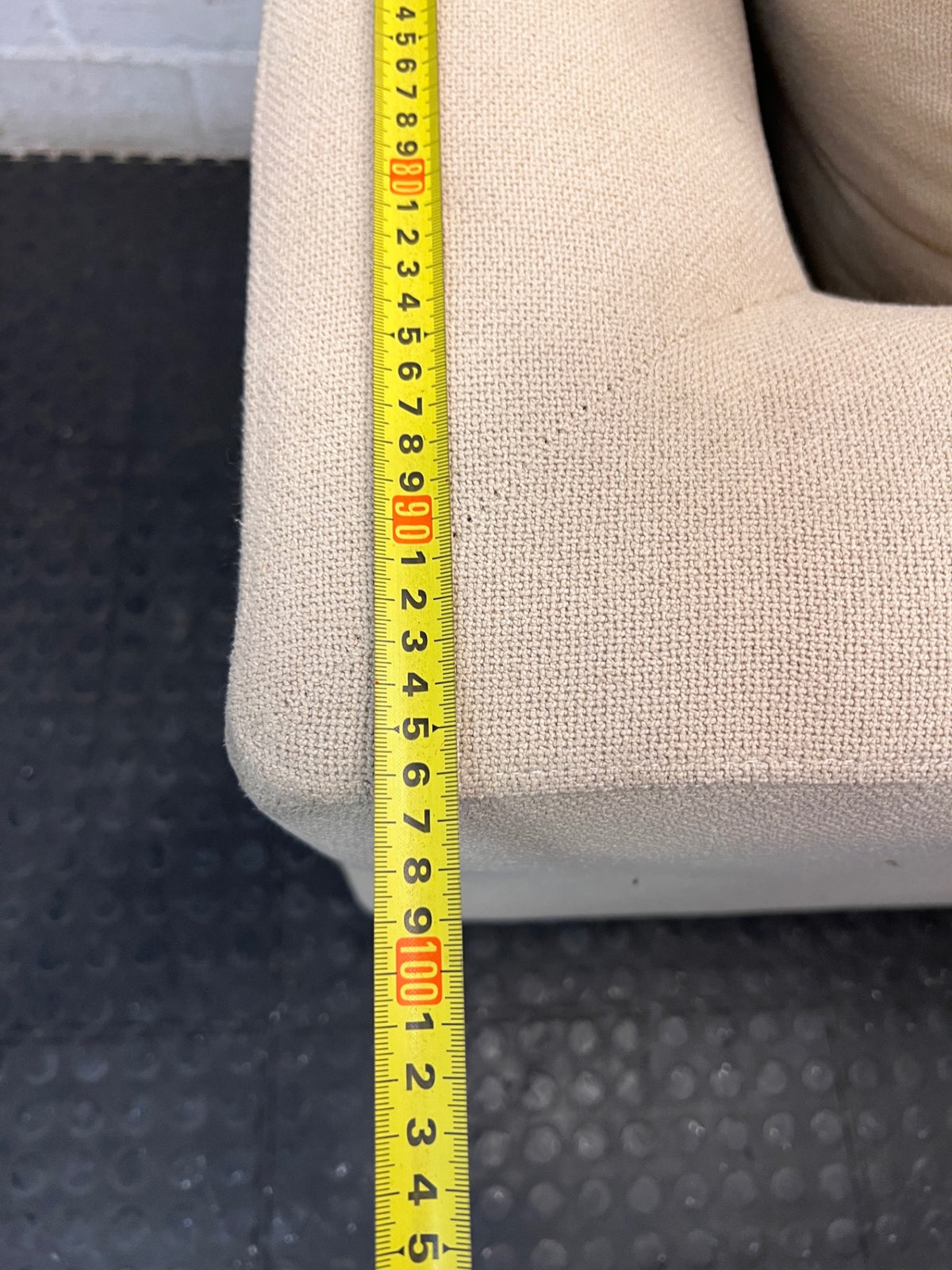 Coricraft Jessie 1 Seater Couch in Light Sand — Good Condition – width measurement