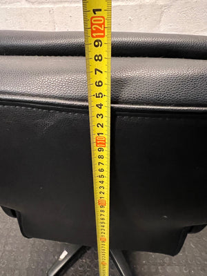 Black Faux-Leather High Back Office Chair — Significant Wear and Tear Damage – height measurement