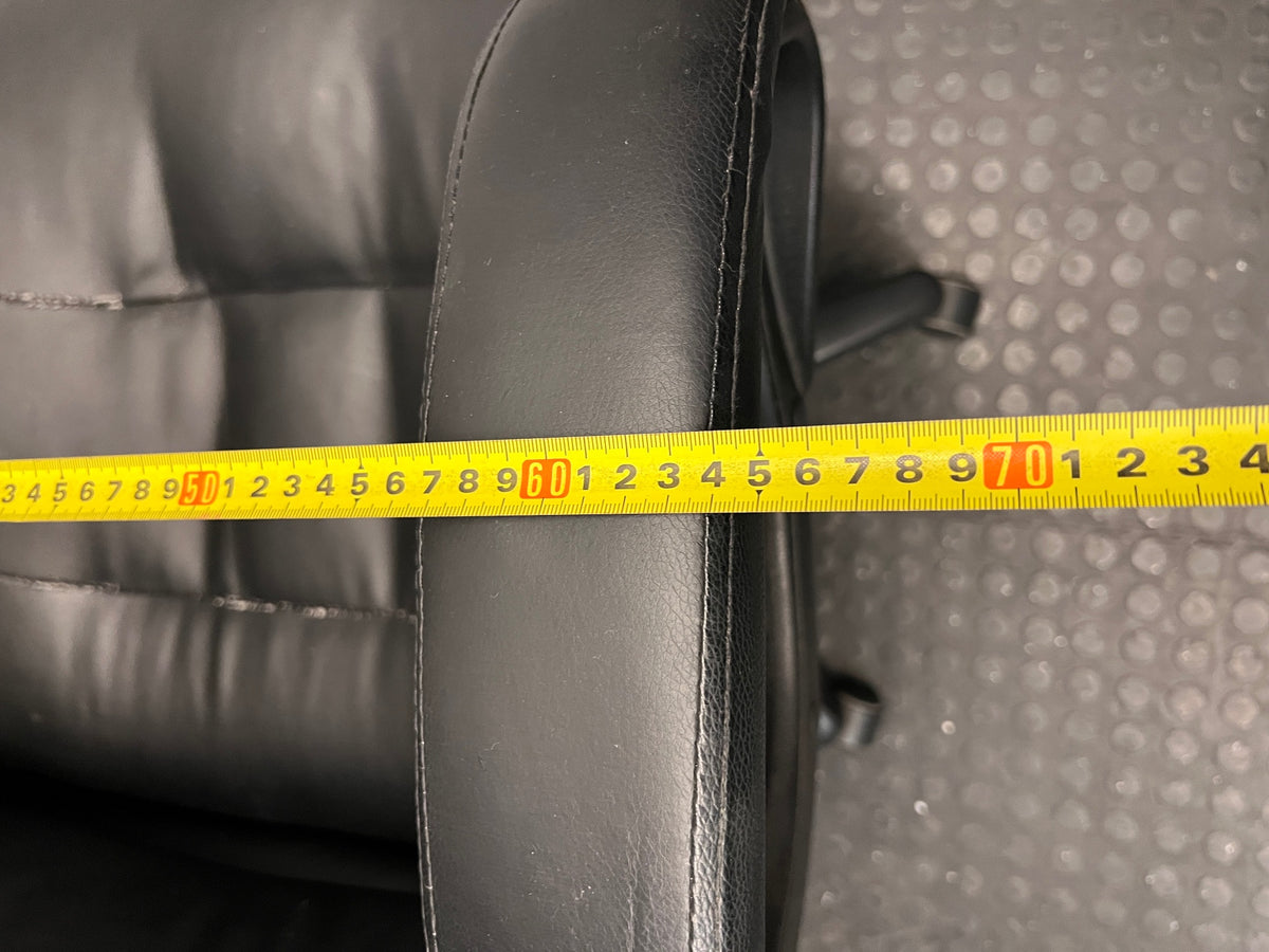 Black Faux-Leather High Back Office Chair — Significant Wear and Tear Damage – width measurement