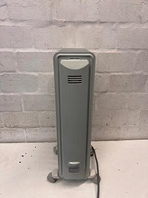 DeLonghi Cream Oil Heater with Castors — Good Working Order – back view