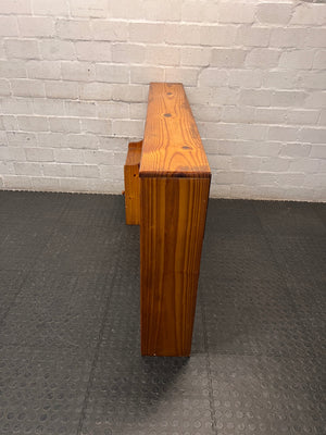 Knotty Pine Single Headboard with Integrated Pedestal – condition detail