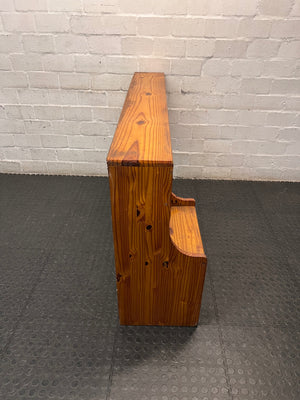 Knotty Pine Single Headboard with Integrated Pedestal – top view