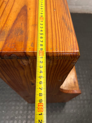 Knotty Pine Single Headboard with Integrated Pedestal – width measurement
