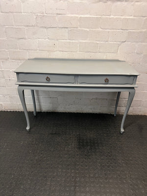 Vintage-Style Grey Dressing Table with Cabriole Legs – main front view