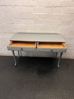 Vintage-Style Grey Dressing Table with Cabriole Legs – side view