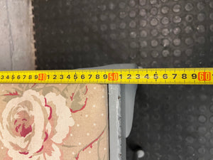 Grey Queen Anne Dressing Stool with Floral Upholstery – width measurement
