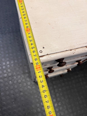 Cream Timber Office Desk with Shelved Hutch – depth measurement