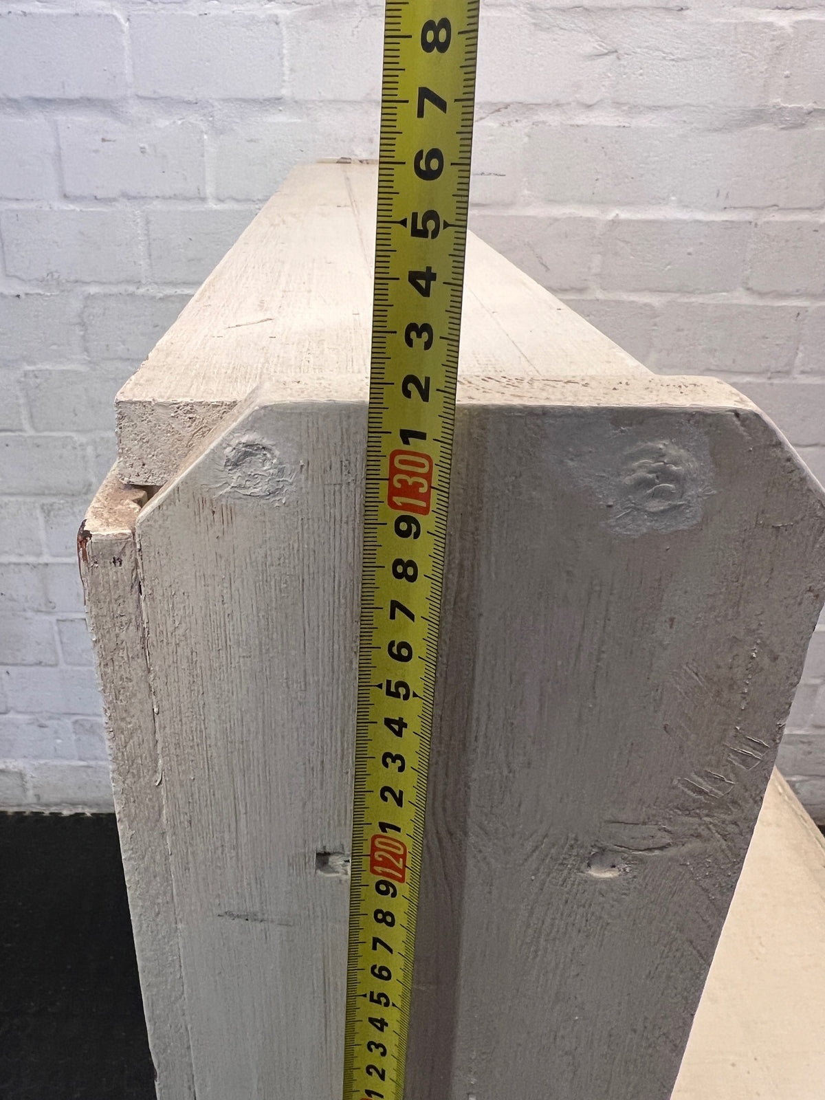 Cream Timber Office Desk with Shelved Hutch – height measurement