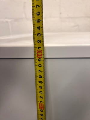 KIC White Top-Mount Fridge Freezer — Missing Compressor Power Cable and Drawers – height measurement