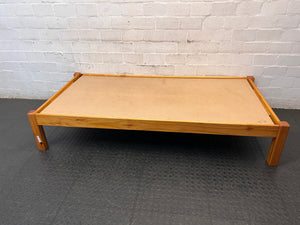 Wooden Single Bed Frame with Solid Base — Very Good Infrequently Used Condition – back view