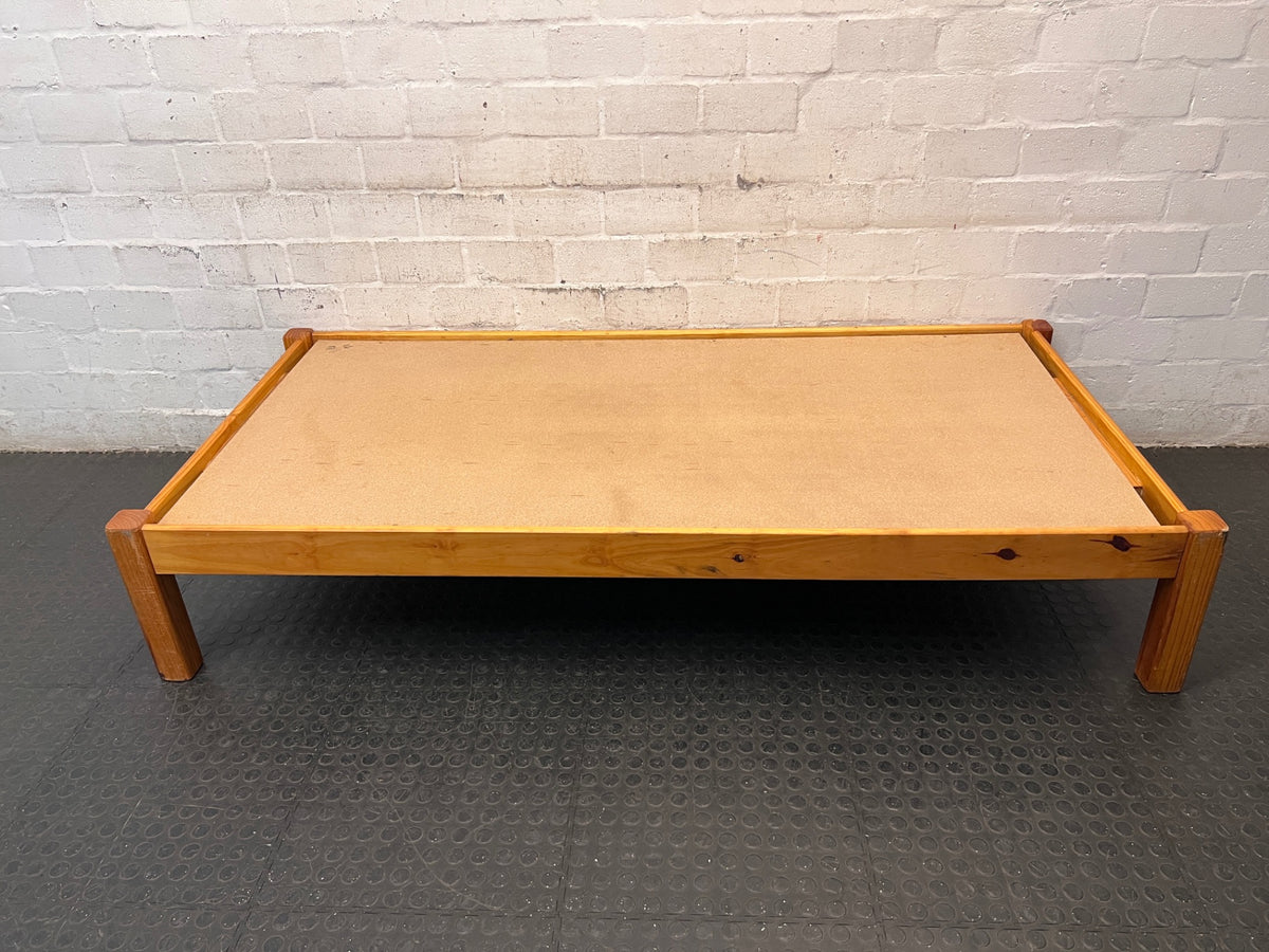 Wooden Single Bed Frame with Solid Base — Very Good Infrequently Used Condition – side view