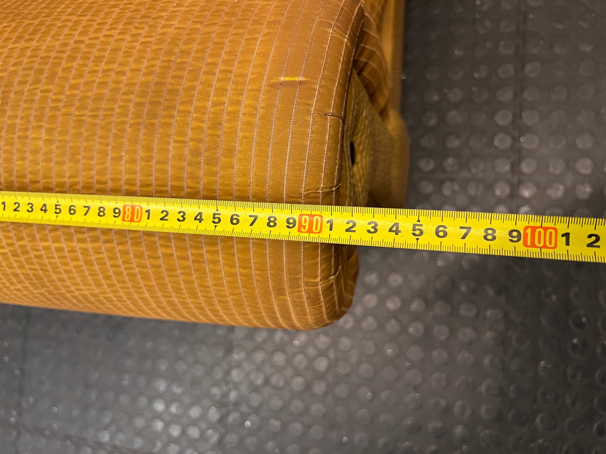 Textured Brown Fabric Armchair with Rolled Arms — Good Working Order – depth measurement
