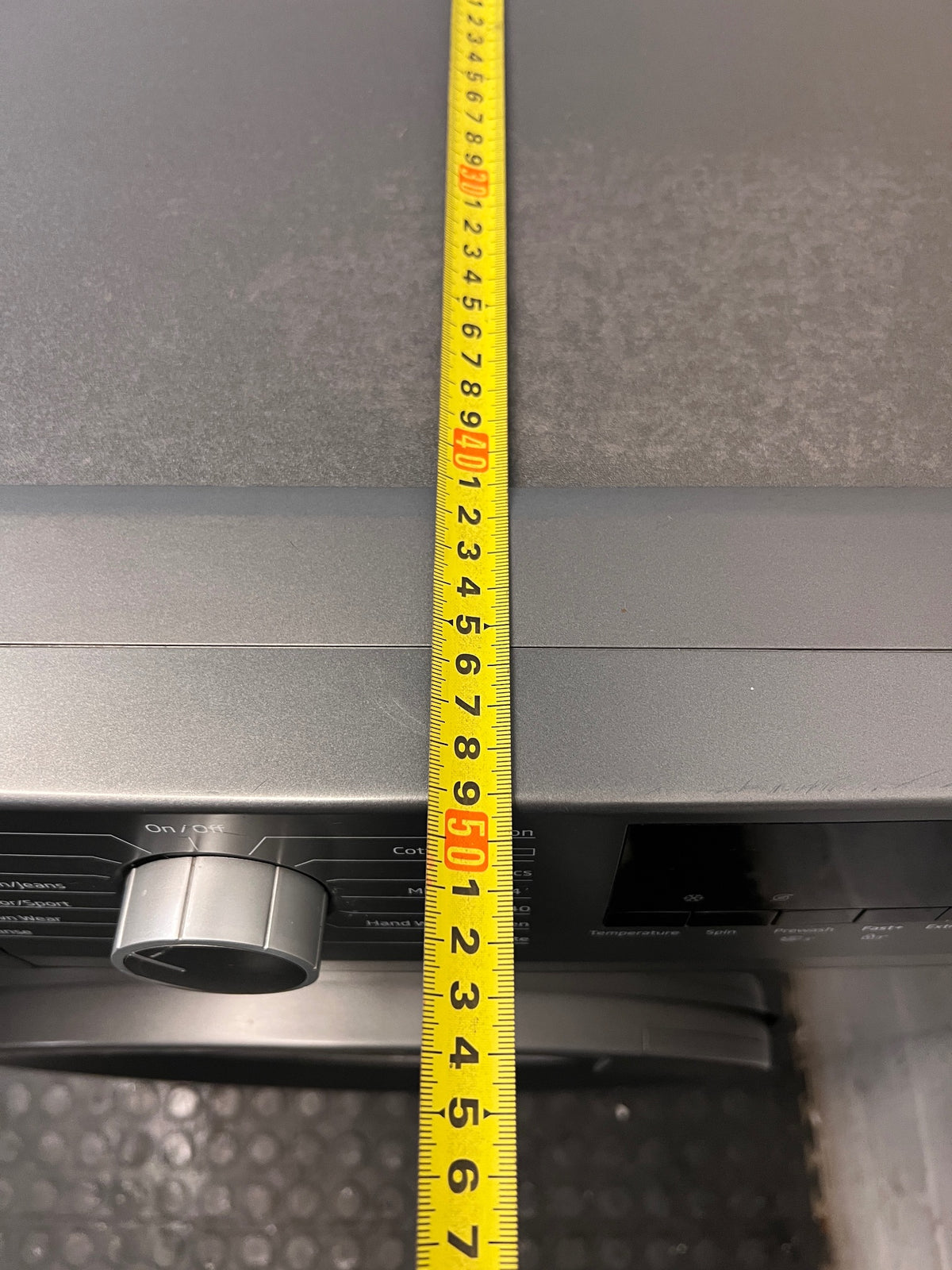 Defy Front Loader Washing Machine in Grey — Worn Inner Rubber Seal – depth measurement