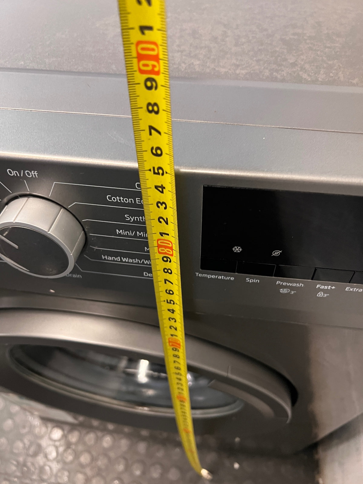 Defy Front Loader Washing Machine in Grey — Worn Inner Rubber Seal – height measurement