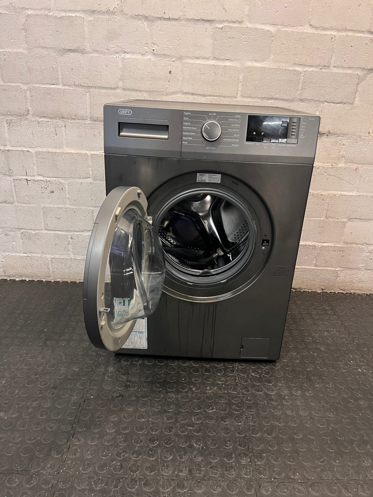 Defy Front Loader Washing Machine in Grey — Worn Inner Rubber Seal – side view