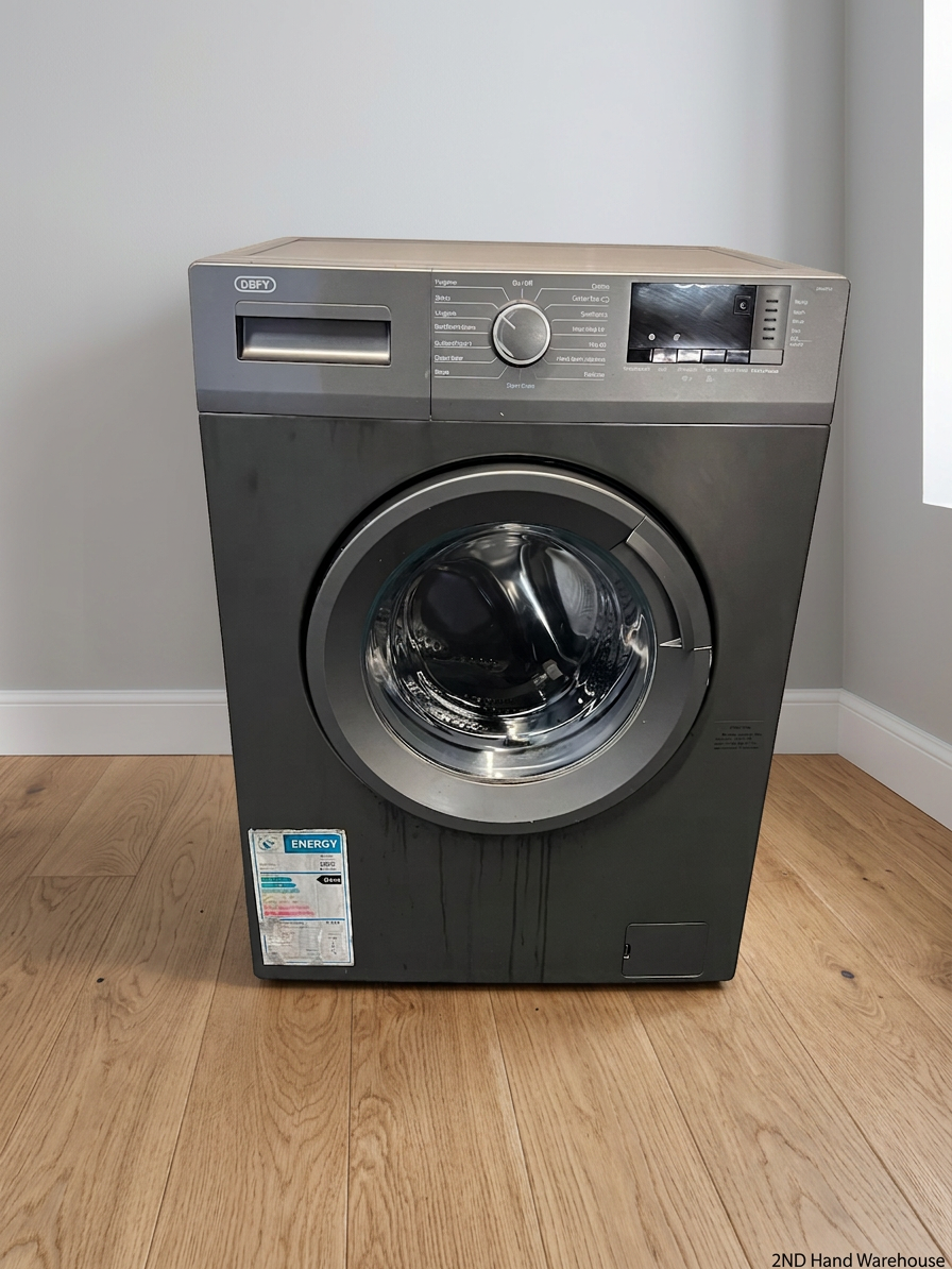 Defy Front Loader Washing Machine in Grey — Worn Inner Rubber Seal – styled product image