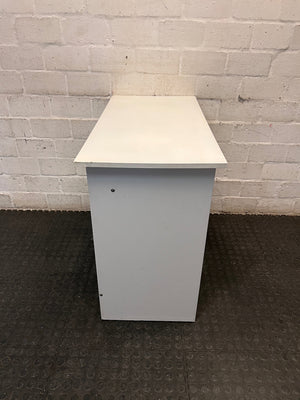 Decofurn Compact White Office Desk with Open Cubby — Visible Marks and Scratches – back view