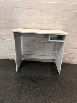 Decofurn Compact White Office Desk with Open Cubby — Visible Marks and Scratches – main front view