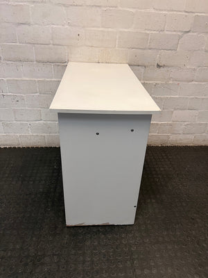 Decofurn Compact White Office Desk with Open Cubby — Visible Marks and Scratches – side view