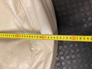 Structured Beige Faux-Leather Bean Bag with Armrests — Good Preloved Condition – depth measurement
