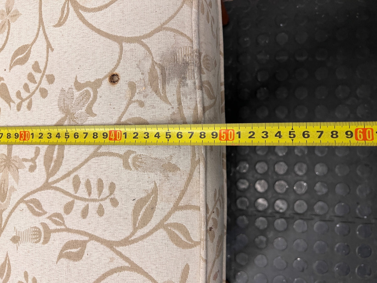 Vintage Floral Upholstered Armchair with Wooden Frame – depth measurement