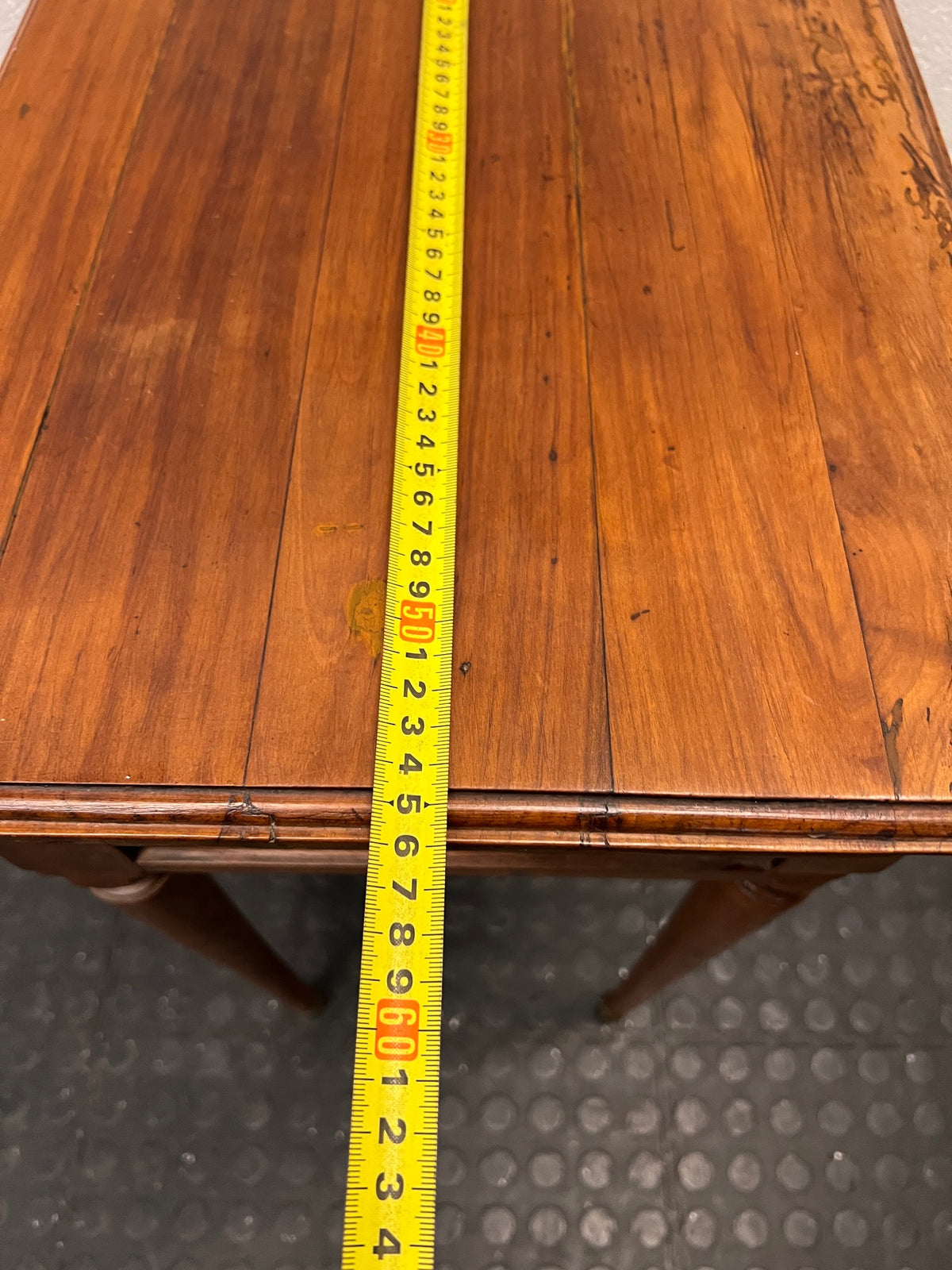 Tapered Leg Wooden Side Table with Drawer — Good Working Order – width measurement