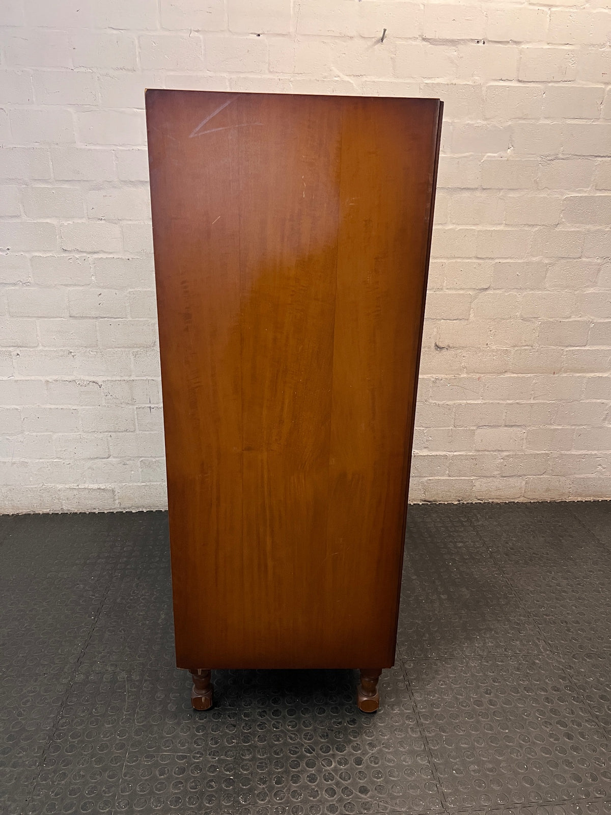 Classic Wooden Two-Door Panelled Cupboard — Two Broken Legs – top view