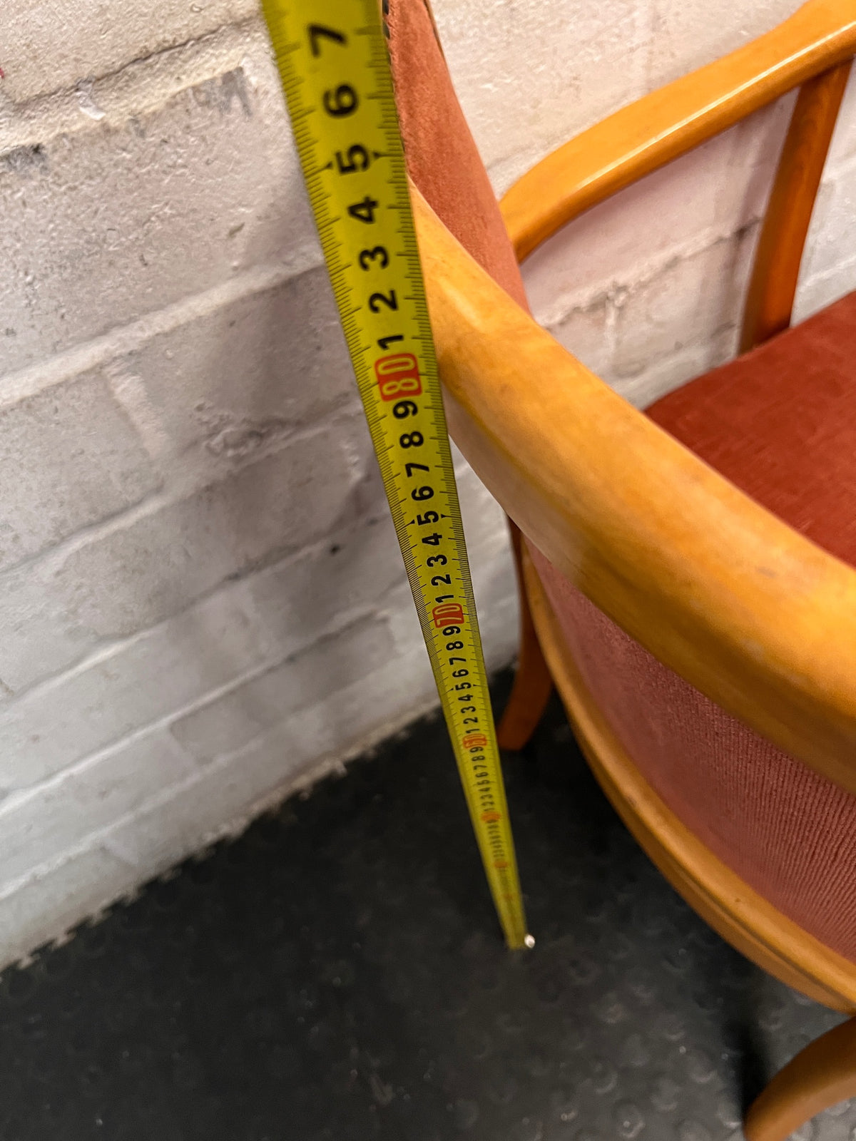 Vintage Upholstered Dining Chair with Cabriole Legs – height measurement