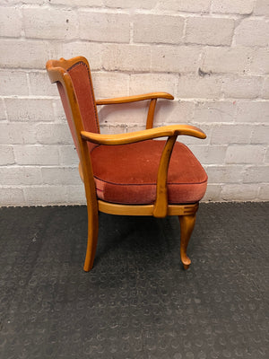 Vintage Upholstered Dining Chair with Cabriole Legs – top view