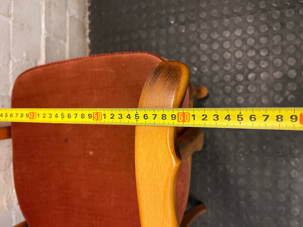 Vintage Upholstered Dining Chair with Cabriole Legs – width measurement