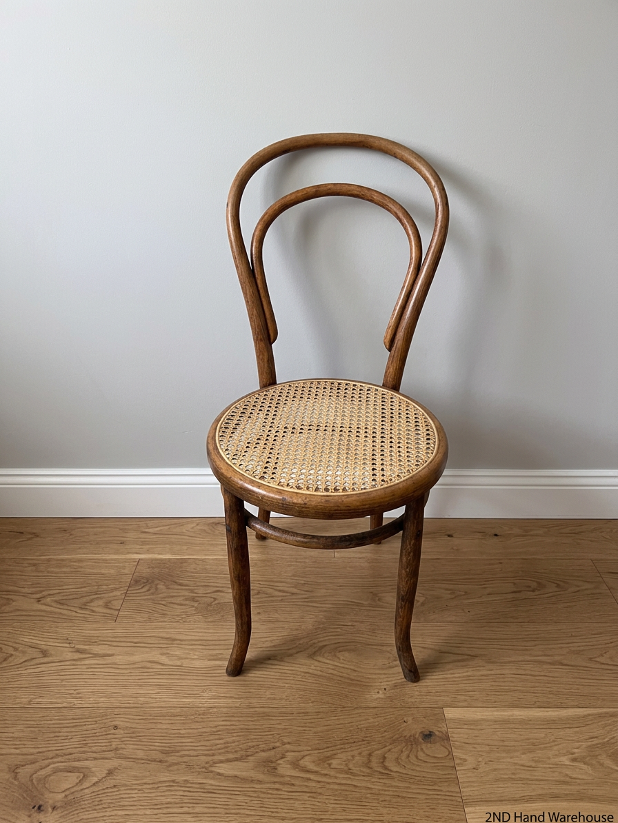 Bentwood Style Dining Chair with Riempie Seat – styled product image