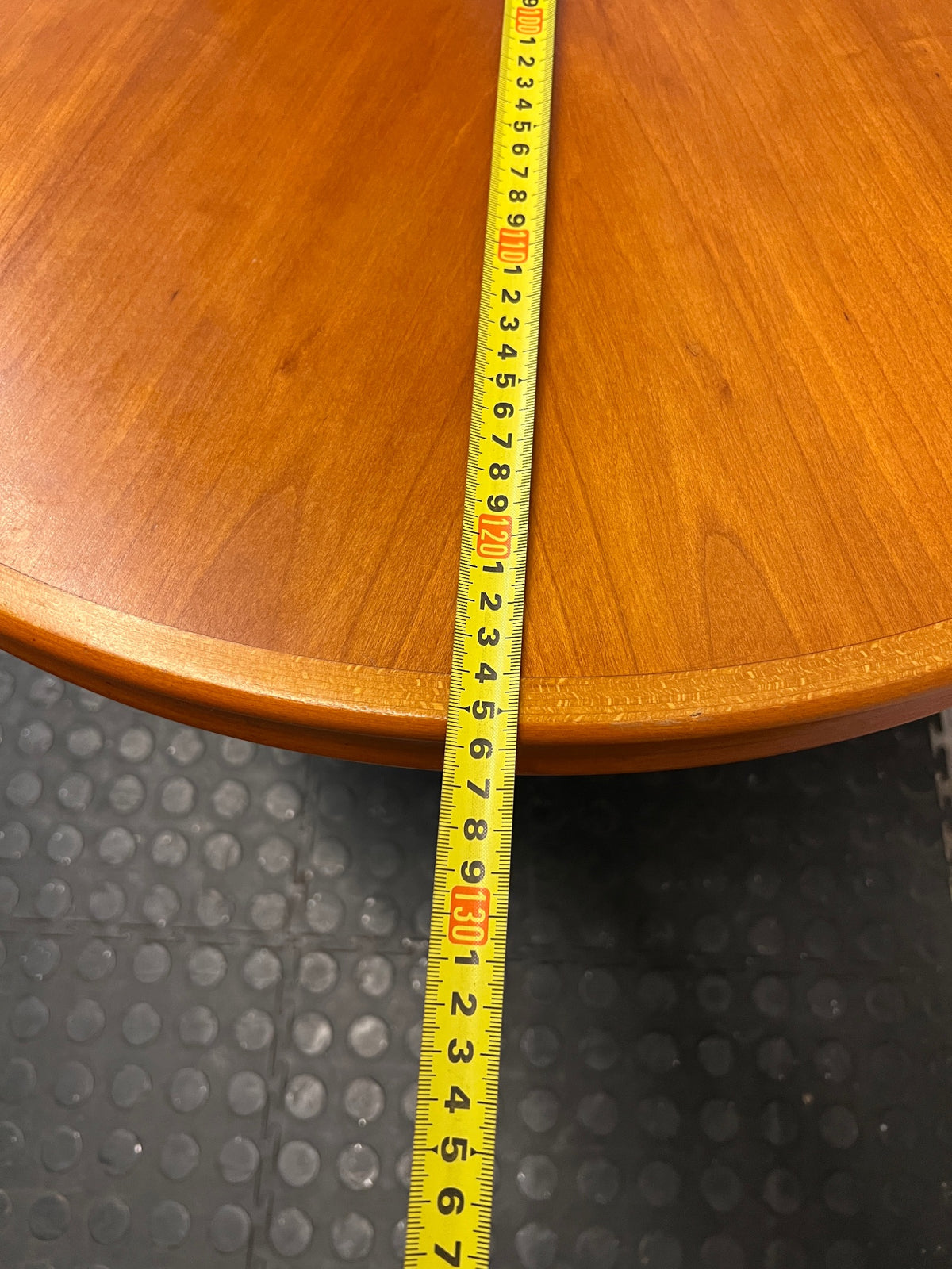 Oval Starburst Veneer Coffee Table – depth measurement