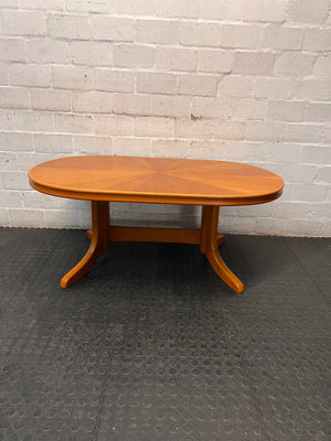 Oval Starburst Veneer Coffee Table – main front view