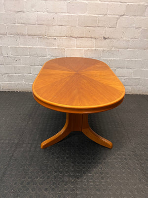Oval Starburst Veneer Coffee Table – top view