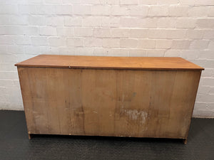 Light Brown Triple Door Wooden Sideboard — Good Condition – back view