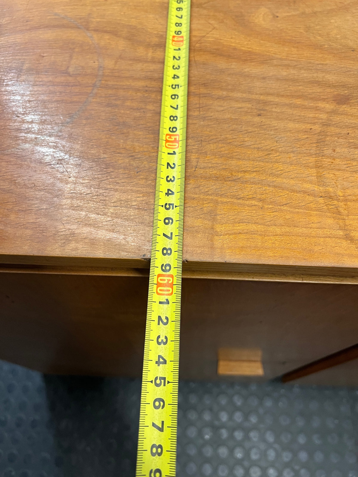 Light Brown Triple Door Wooden Sideboard — Good Condition – depth measurement