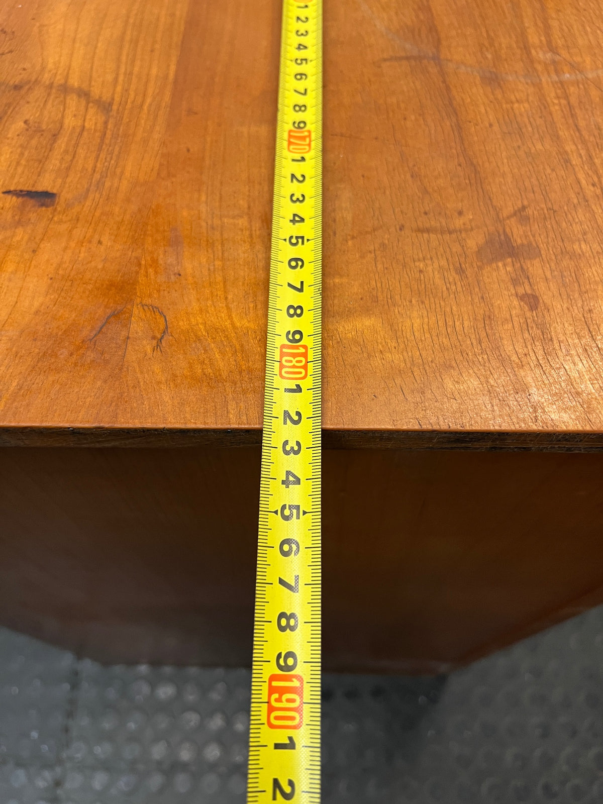 Light Brown Triple Door Wooden Sideboard — Good Condition – width measurement
